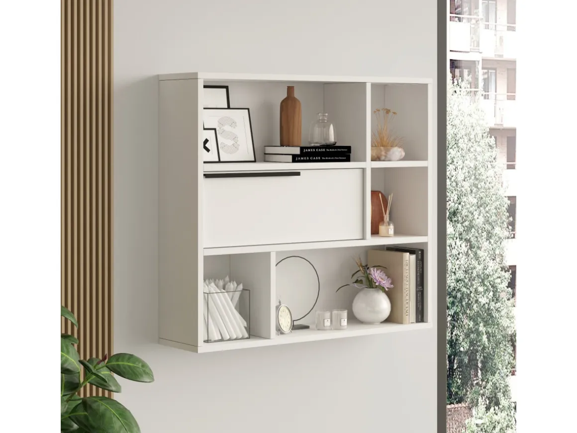 Étagère murale en bois "Calvin" - 90 x 22 x 81 cm - Blanc