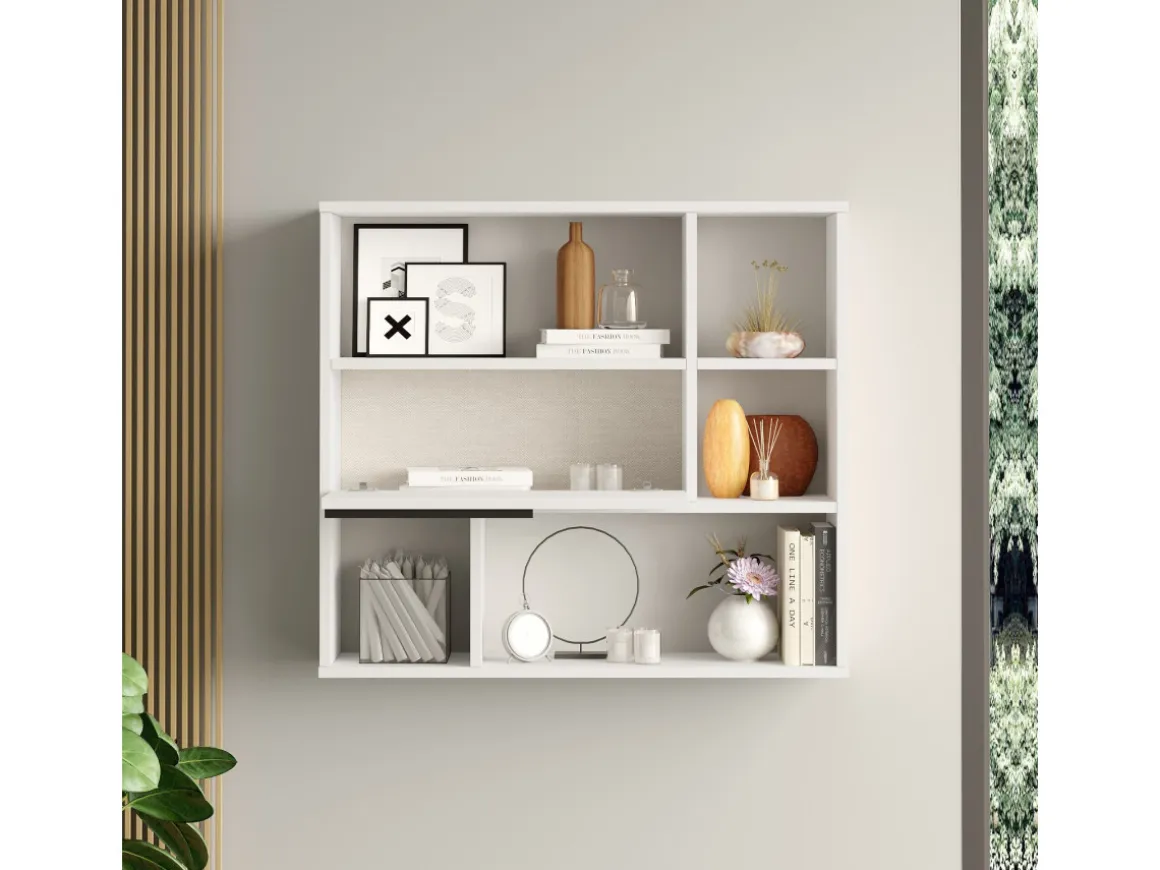 Étagère murale en bois "Calvin" - 90 x 22 x 81 cm - Blanc