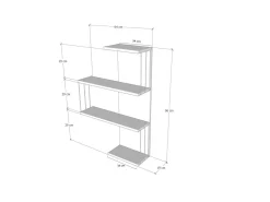 Étagère murale en bois "Cambel" - 64 x 19 x 96 cm - Marron