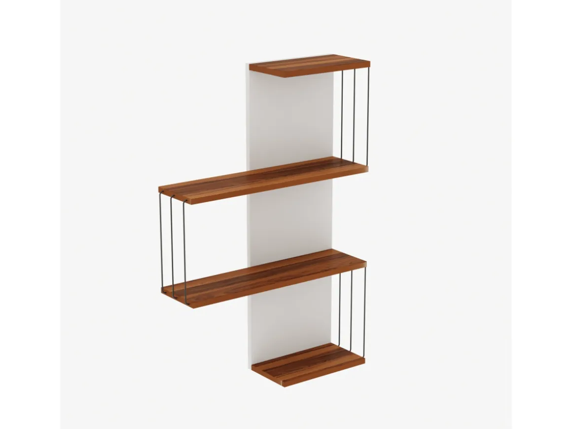 Étagère murale en bois "Cambel" - 64 x 19 x 96 cm - Marron