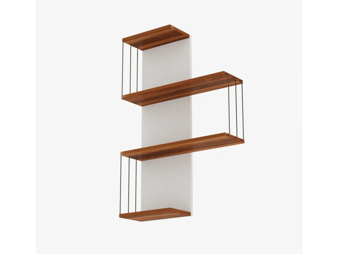 Étagère murale en bois "Cambel" - 64 x 19 x 96 cm - Marron