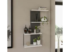 Étagère murale en bois "Destan" - 65 x 19 x 96 cm - Blanc