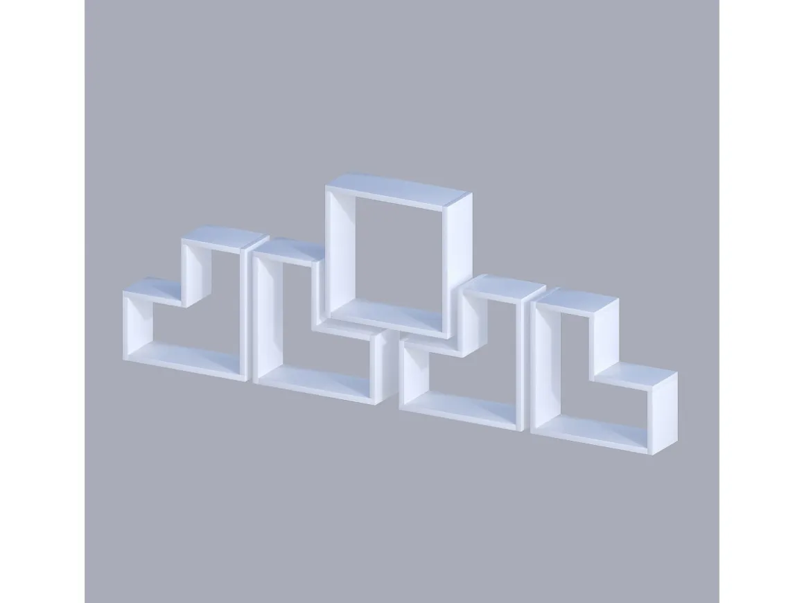 Étagère murale en bois "Elitra" - 180 x 15 x 59 cm - Blanc