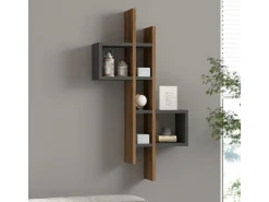 Étagère murale en bois "Emse" - 53 x 19 x 108 cm - Chêne, Anthracite