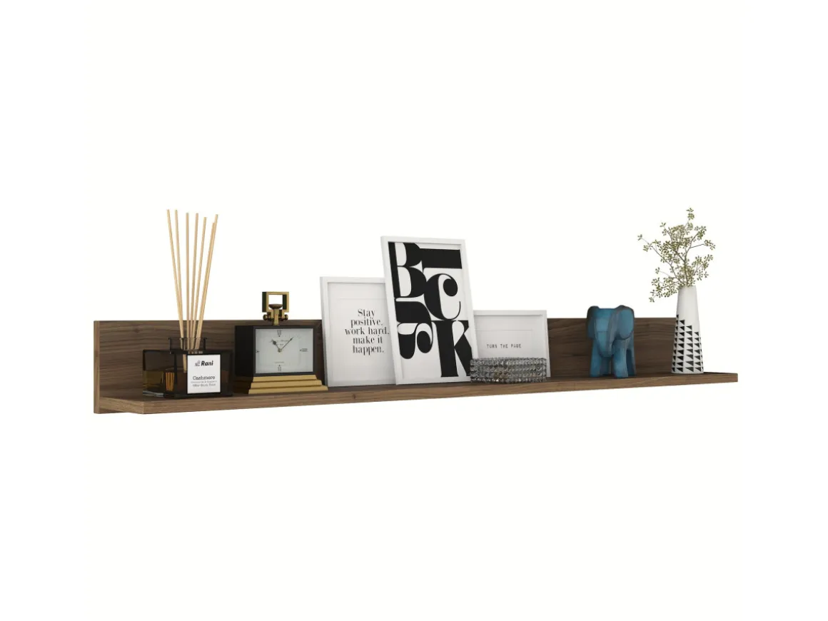 Étagère murale en bois "Eno" - 135 x 13 x 15 cm - Marron