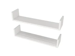 Étagère murale en bois "Iris" - 63 x 14 x 14 cm - Blanc