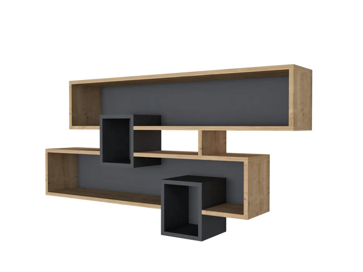 Étagère murale en bois "Karen" - 120 x 22 x 72 cm - SaphirAnthracite