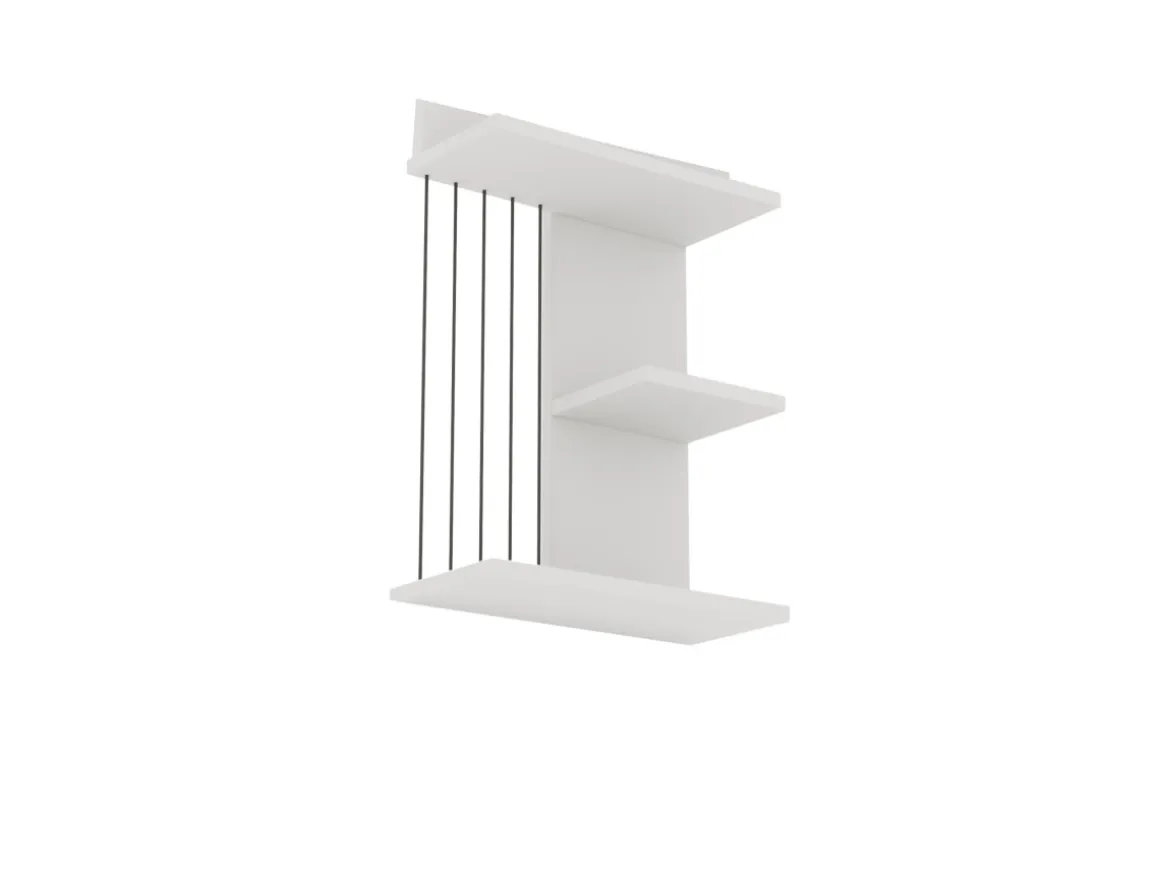 Étagère murale en bois "Kinik" - 40 x 19 x 60 cm - Blanc