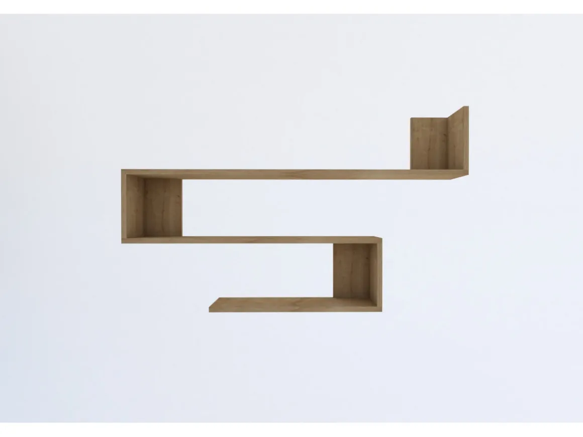 Étagère murale en bois "Penne" - 120 x 20 x 71 cm - Chêne Saphir