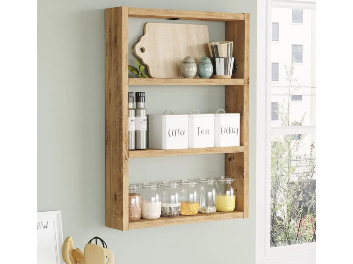 Étagère murale en bois "PR1" - 43 x 9 x 60 cm - Pin atlantique