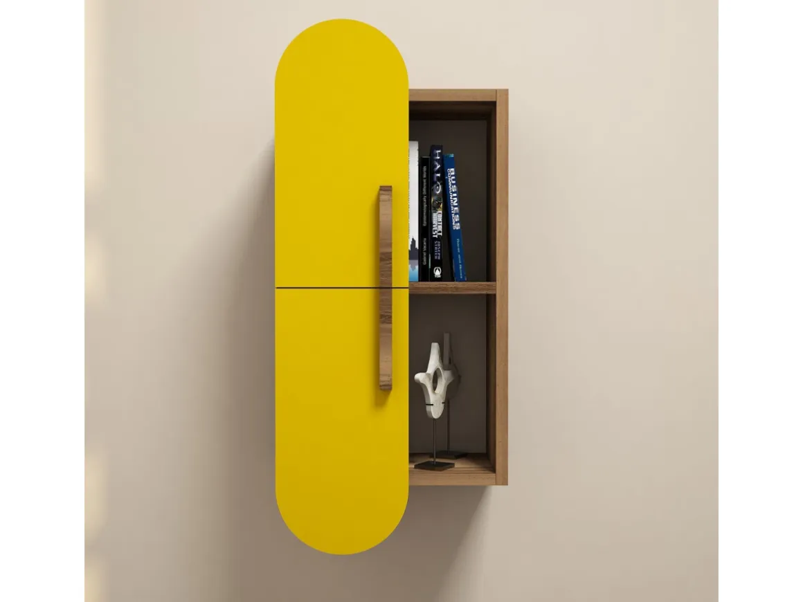 Étagère murale en bois "Rose" - 35 x 22 x 60 cm - NoyerJaune