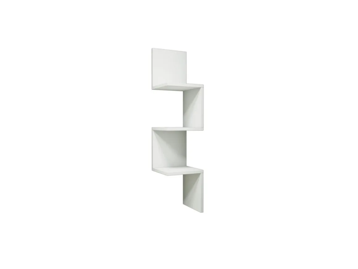 Étagère murale en bois "Zikzak" - 25 x 25 x 105 cm - Blanc