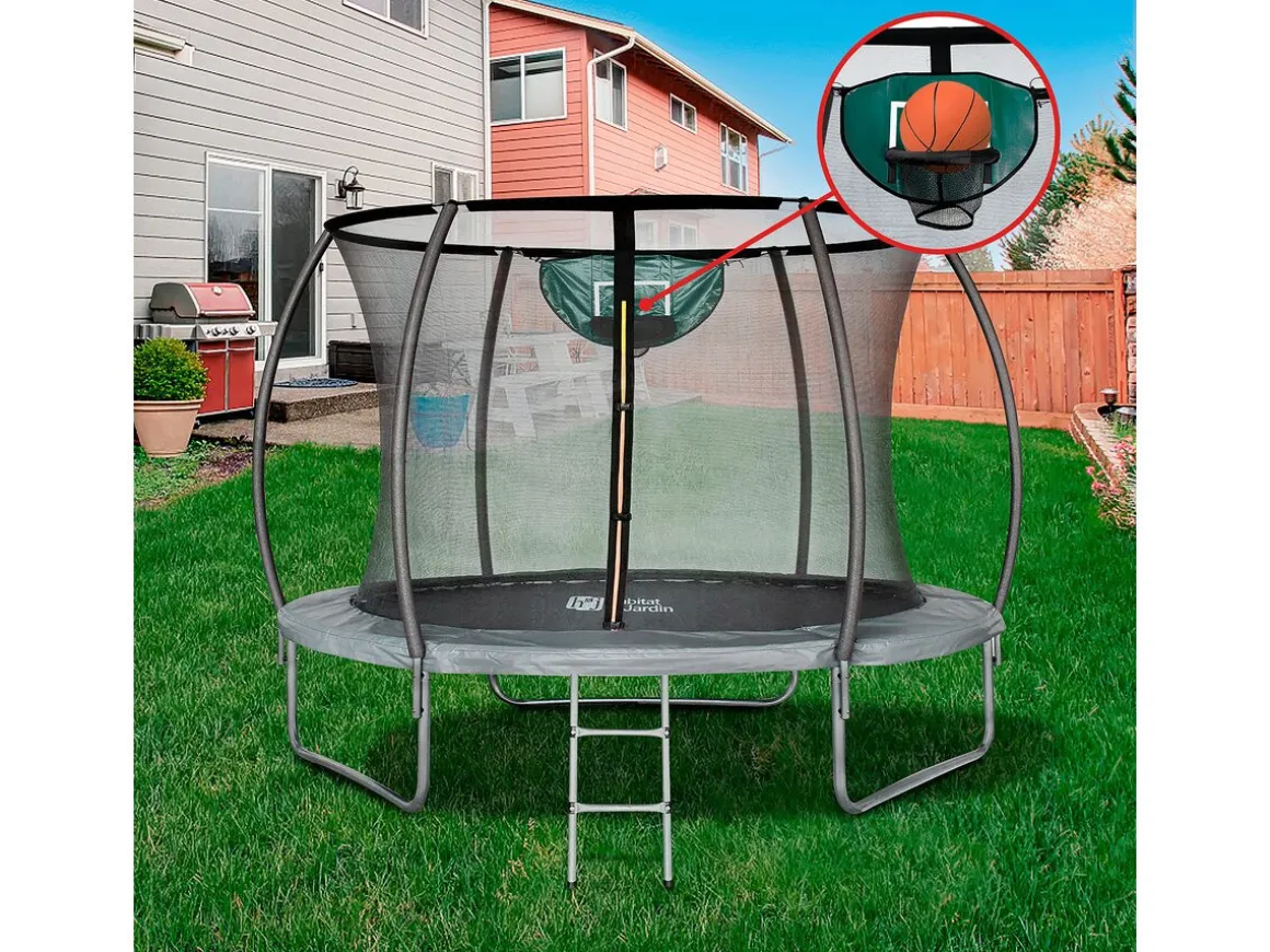 Trampoline prestige "jumper" 3,65 m et panier basket