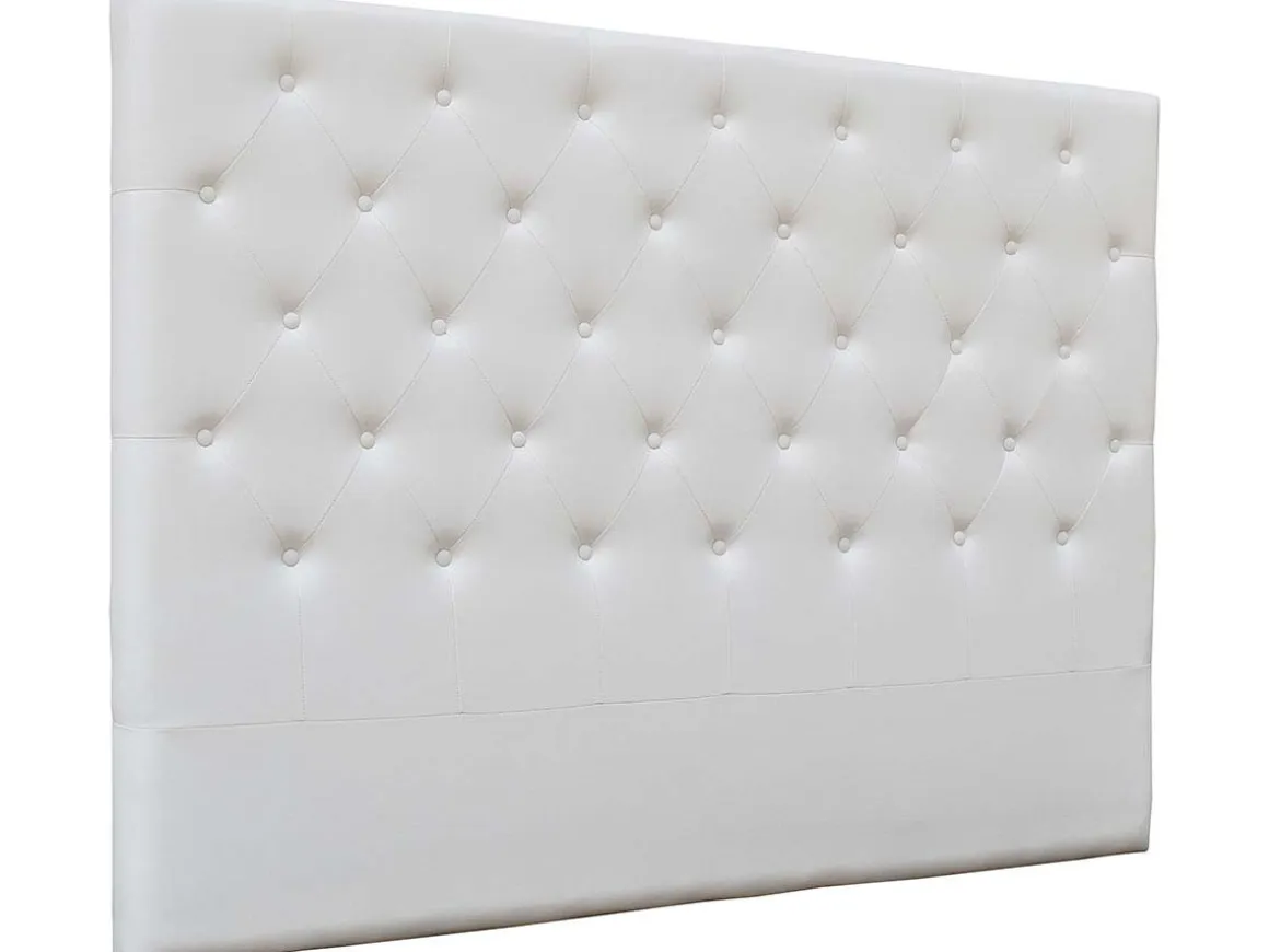 Tête de lit capitonnée "Déco" - 169 cm - Blanc - En PVC