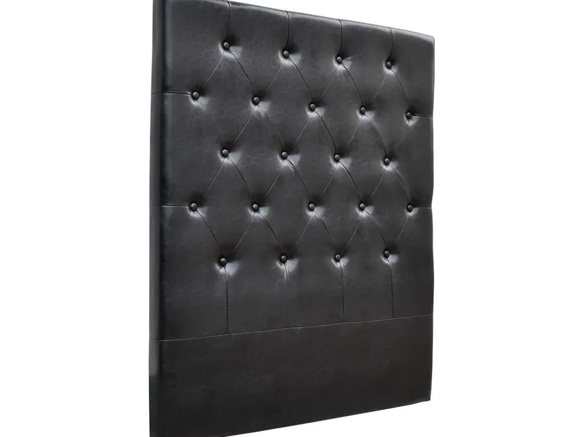 Tête de lit capitonnée "Déco" - 99 cm - Noir - En PVC