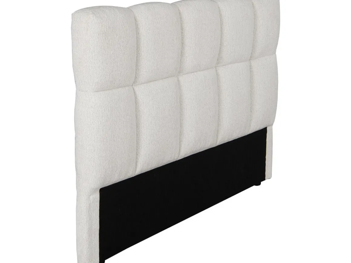 Tête de lit en tissu épais style bubble "Alpe d窶僣uez" - 140 cm - Beige