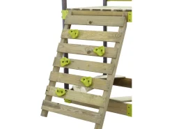 Aire de jeu portique en métal avec toboggan et bac a sable "Lucien" - Vert