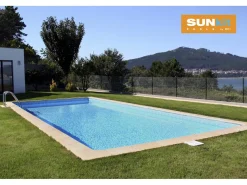 Piscine acier enterrée rectangle fond plat "Sunkit" - 6.00 x 3.00 x 1.40 m + Projecteur Led 12 V