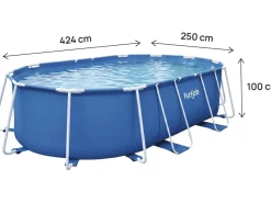Piscine tubulaire Ovale "Tina" - 4,24 x 2,50 x 1 m