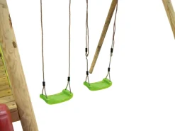 Portique en bois "Balanga" - Avec 1 Toboggan et 2 Balançoires.
